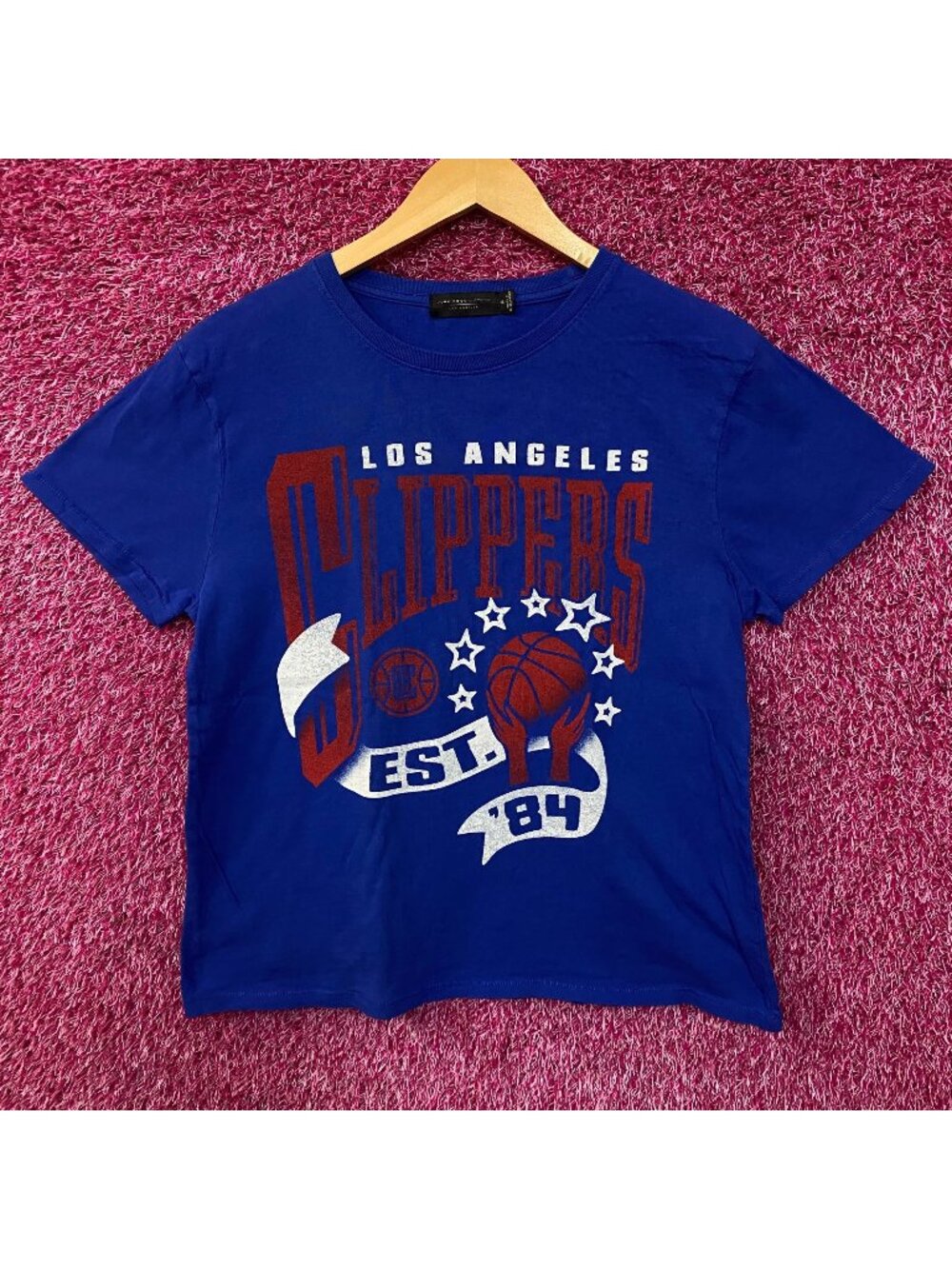 Junk Food Clothing Los Angeles Clippers Banner Women's Vintage Style Tee Medium